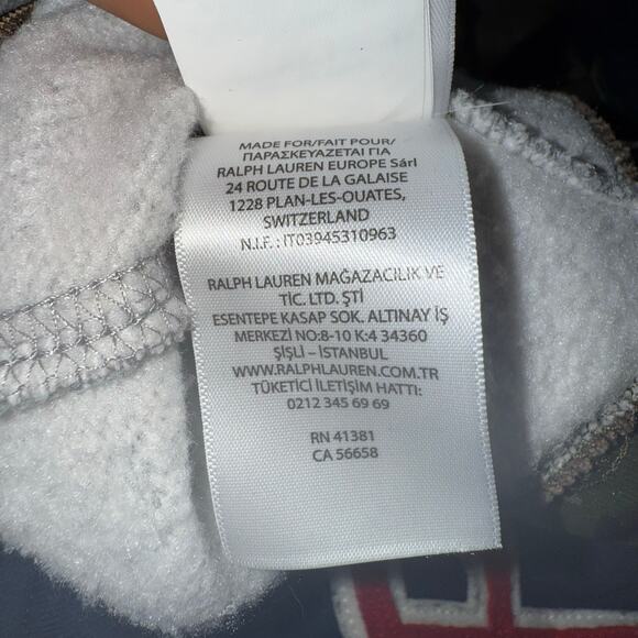 Polo Ralph Lauren Colorblock Hoodie Sweater in Gray/Navy/Camo Size Kids L 14/16 - Picture 8 of 11